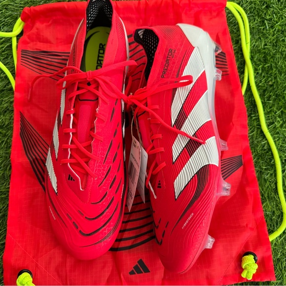 Men’s 12.5 Adidas Predator Elite FG Soccer Cleats  Pure Victory PackRed - Picture 3 of 5